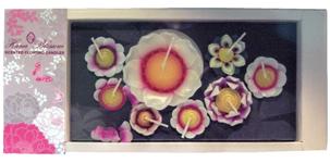 Pack of Large & Small Scented Flower Floating Candles