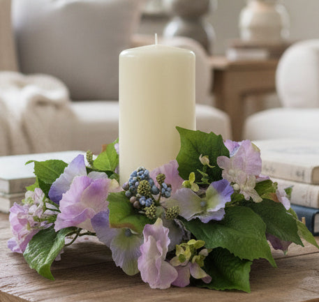 Hydrangeas Flowers Candle Ring