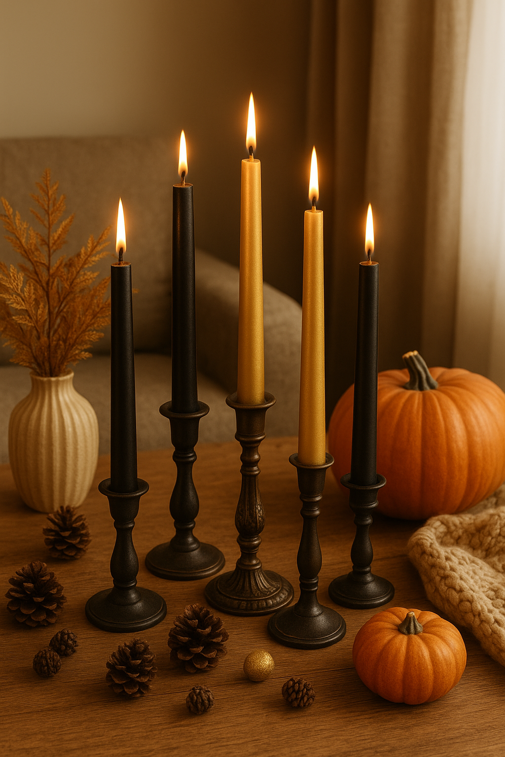 Gold and Silver Taper Candles