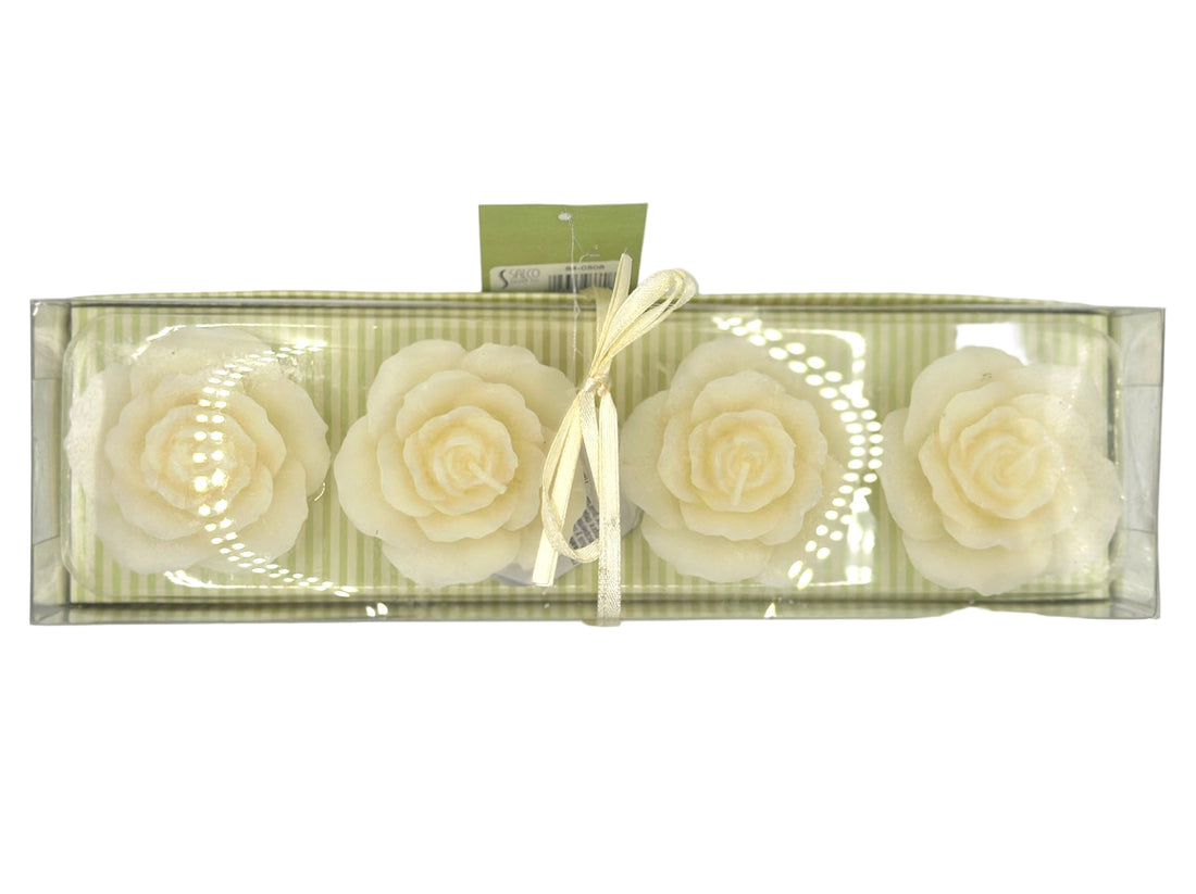 Set of 4 Cream Floating Roses