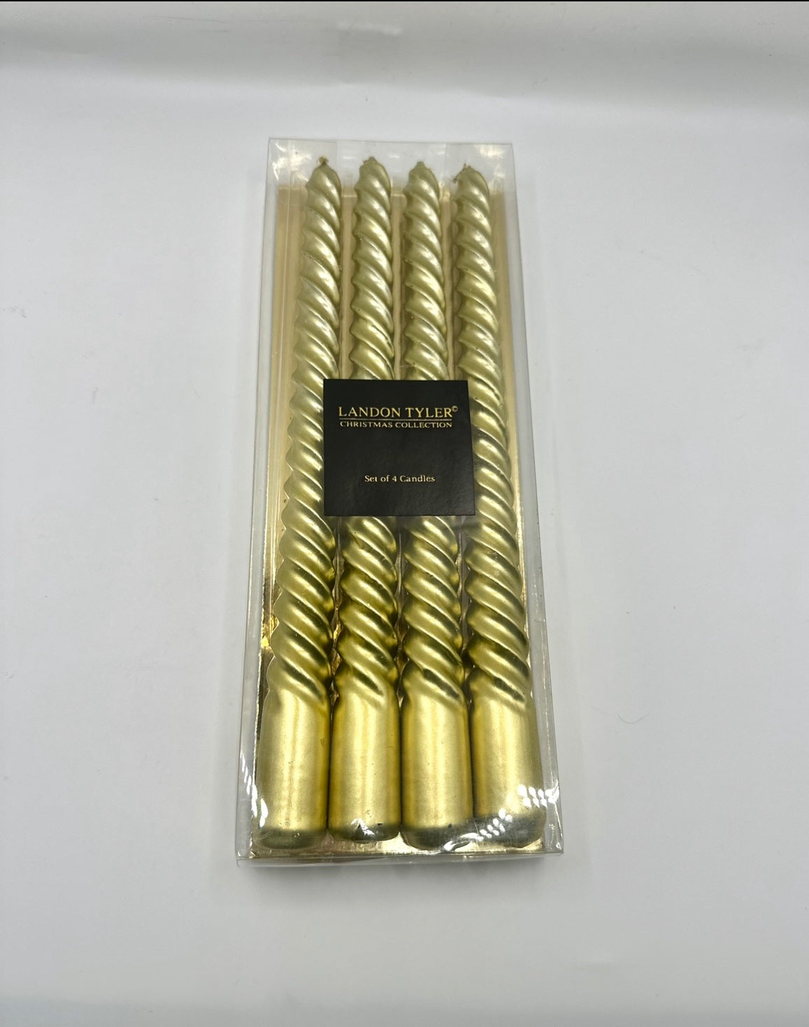 Pack of 4 Twisted Gold or Silver Candles
