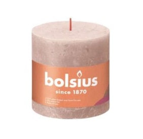 Misty Pink Rustic Pillar Candles