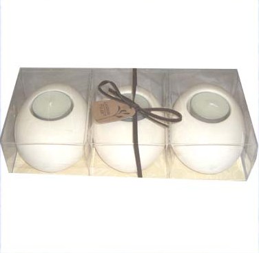 Set of 3 Ceramic Egg Shaped T Light Holders