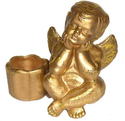 Gold Angel Dinner Candle Holder