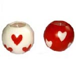 Valentine Round Candle with Hearts