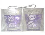 Lilac Gel Wax Candles with Silver Decoration