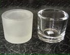 Case of 12 Chunky Candle Holders in Clear & White Frost