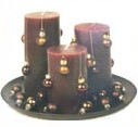 Beaded Three Candle Gift Set, Brown