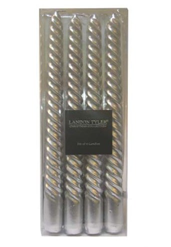 Pack of 4 Twisted Gold or Silver Candles