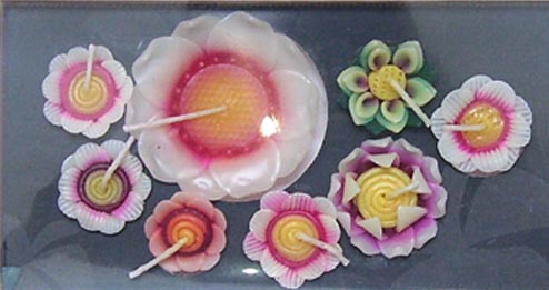 Gift box of handmade flower candles