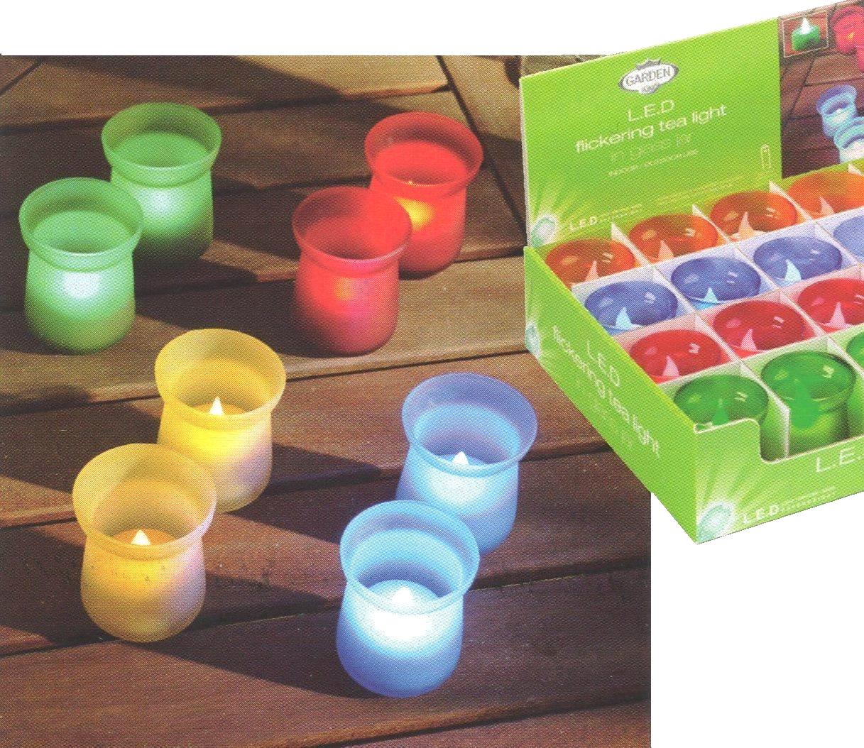 Coloured Glass Jar With Matching Flickering tea Light 