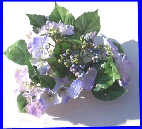 Large Lilac and Blue Flower Candle Ring for Pillar Candles