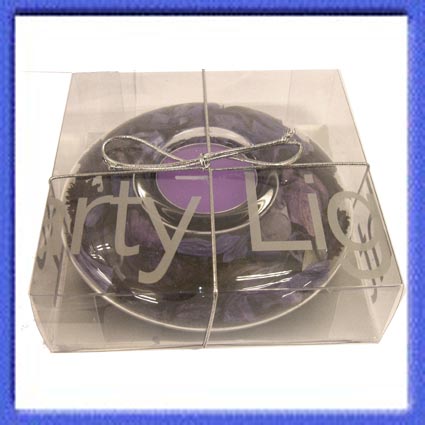 Lilac T Light with Potpourri in Glass