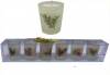 Set of 6 Small Wax Filled Holly Decorated Glasses Thumbnail