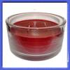 Heavy Glass Candle Filled with Burgandy Coloured Wax Thumbnail