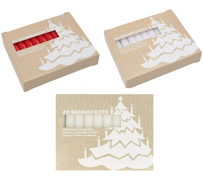 Christmas Tree Candles in Red, White & Ivory
