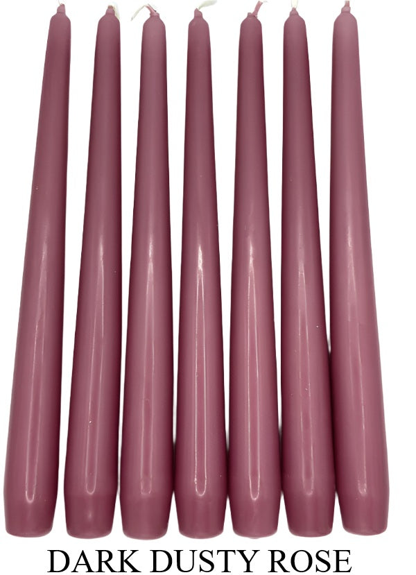 Dark Dusty Rose Dinner Candle 23cm high (single/Case 100)