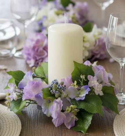 Hydrangeas Flowers Candle Ring