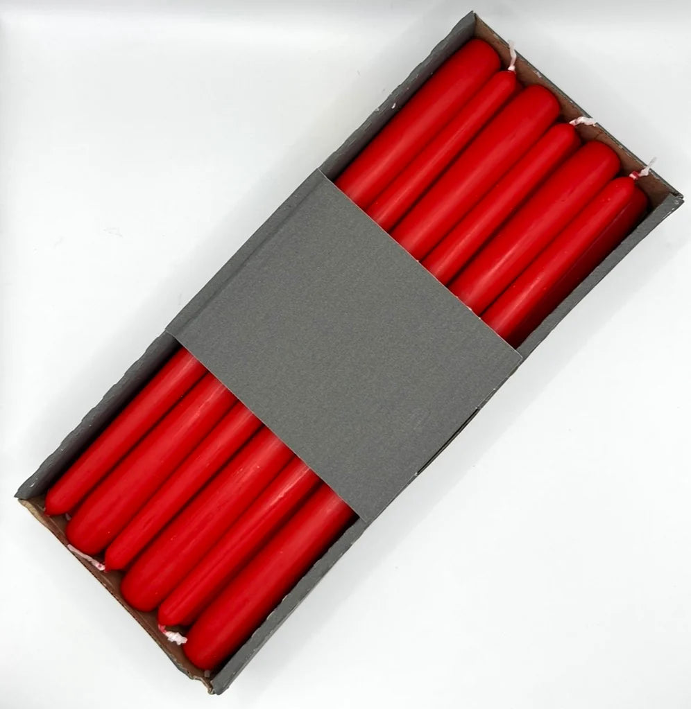 Dinner Candle 30 cm high in Ivory/Red/White (pack of 12 candles)