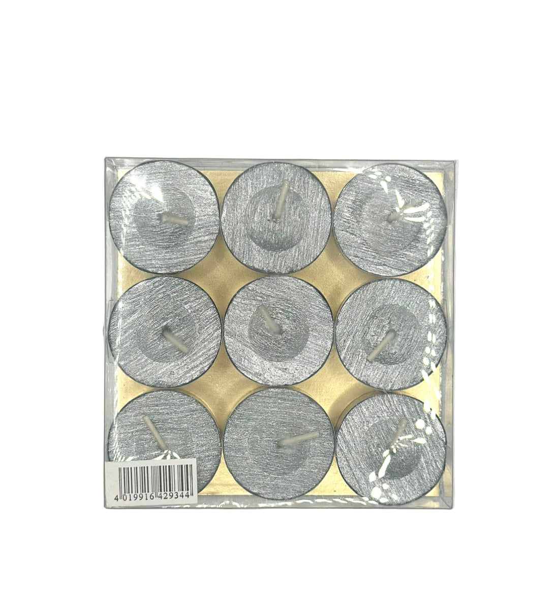 Pack 9 Silver Glitter T-Lights
