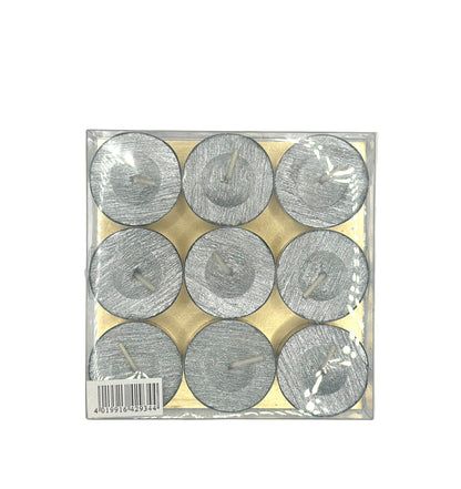 Pack 9 Silver Glitter T-Lights