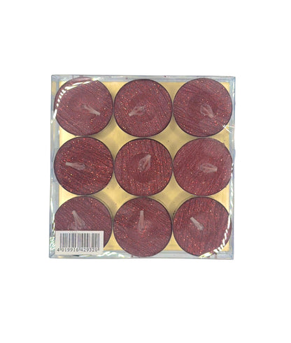 Pack 9 Burgandy Glitter T-Lights