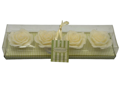 Set of 4 Cream Floating Roses