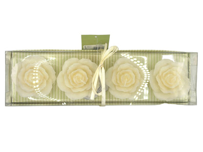 Set of 4 Cream Floating Roses