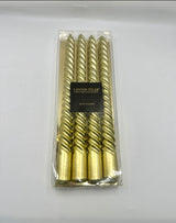 Pack of 4 Twisted Gold or Silver Candles