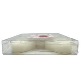 Set of Five White Heart Candles in Plastic Containers
