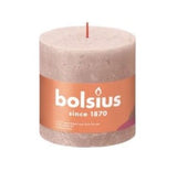 Misty Pink Rustic Pillar Candles