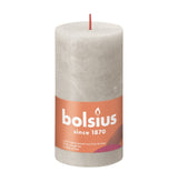 Sandy Grey Rustic Pillar Candles
