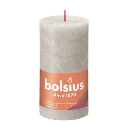 Sandy Grey Rustic Pillar Candles