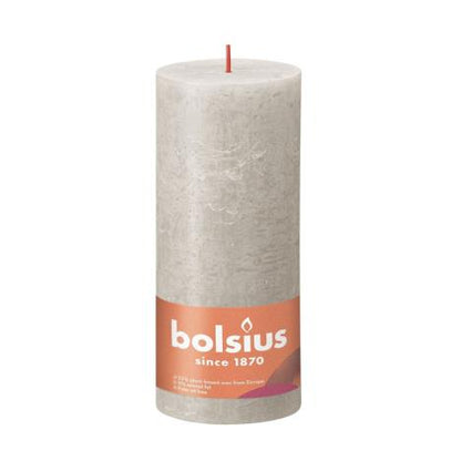 Sandy Grey Rustic Pillar Candles