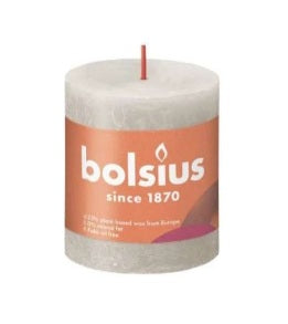 Sandy Grey Rustic Pillar Candles