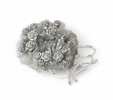 Silver Gossamer Candle Ring with Leaves and Trailing Ribbon