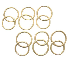 Wax Applique Gold Rings card of 5